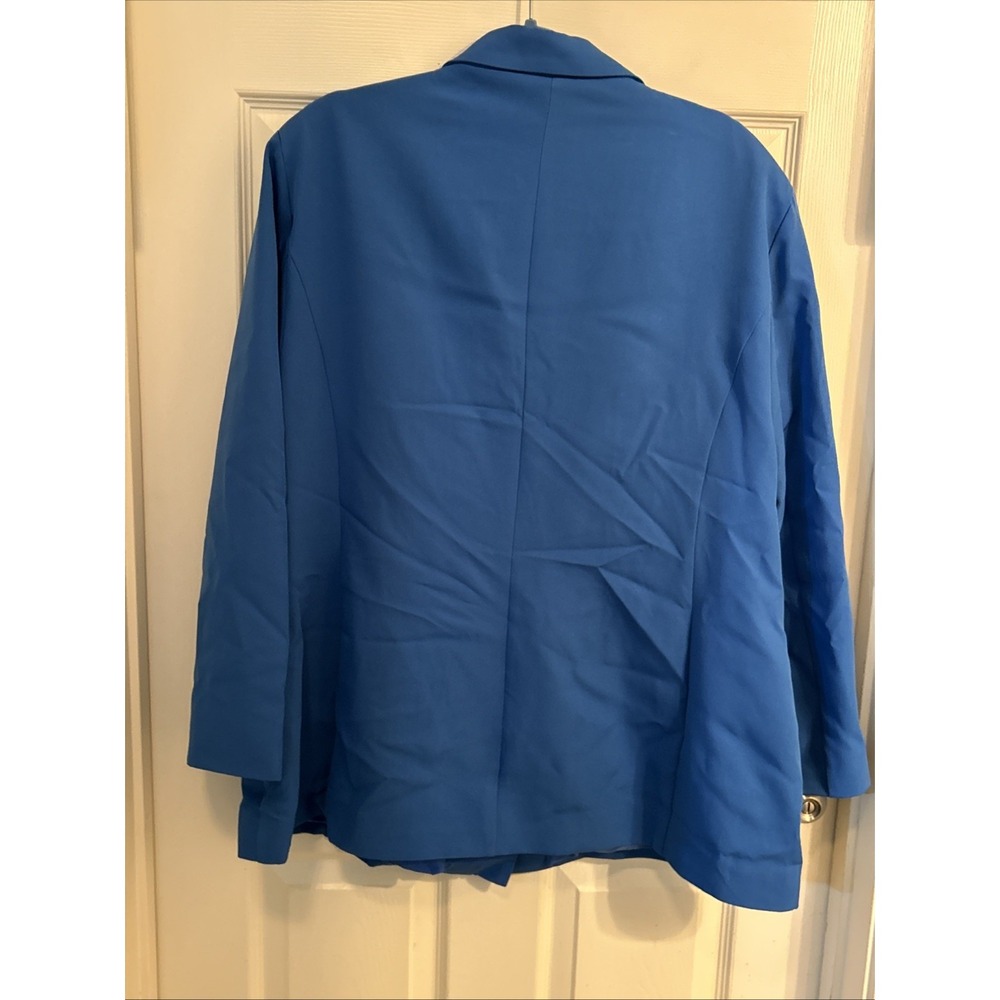 Pretty Little Thing NWT Women's Plus Size 18 US Blue Woven Suit Jacket Blazer - Picture 5 of 6